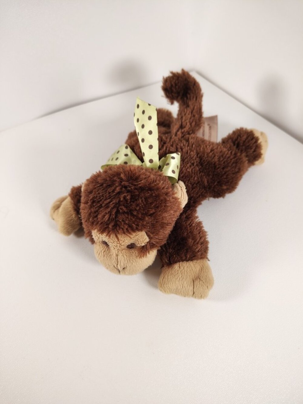 Bearington Baby Brown Monkey Plush Rattle Lovey Toy 9" long